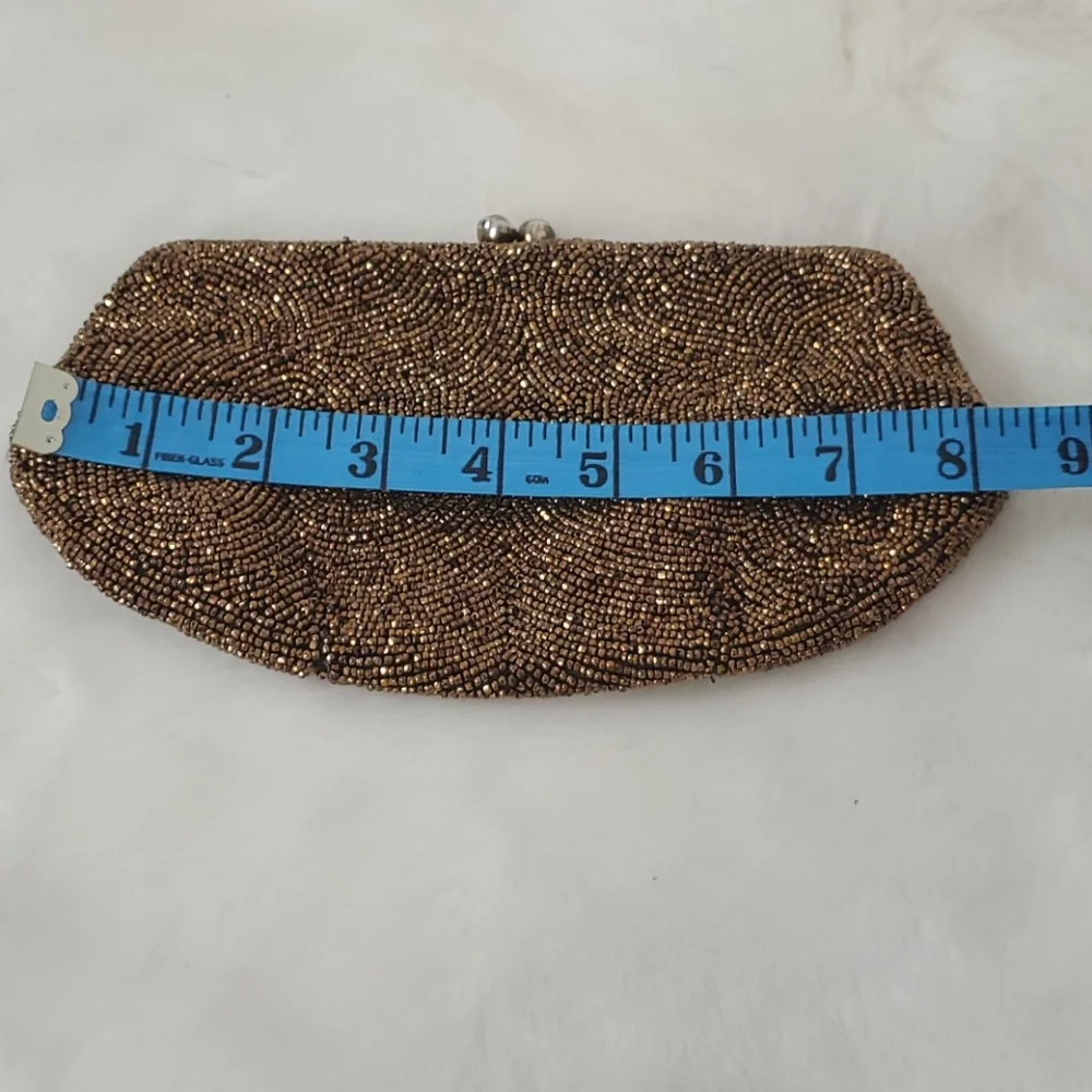 Vintage Walborg beaded brown purse bag